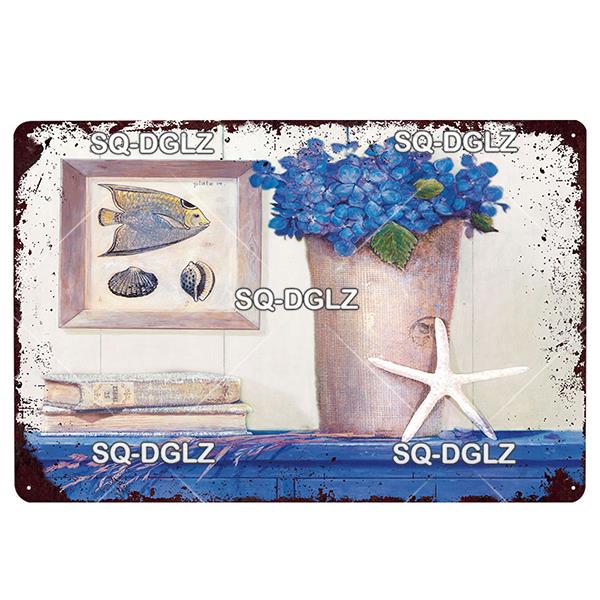 Placă de afiș din metal cu flori, placă de metal vintage, placă de tablă, decor de perete pentru hambar, cameră, bucătărie, garaj, pictură de fier