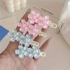 2 little girls transparent cherry blossom hairpin lace clip girl cute flower duck bill clip bangs clip headdress