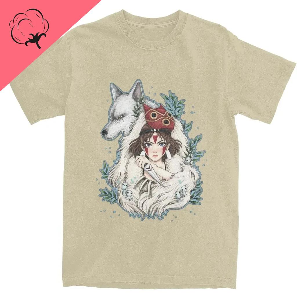 Grafische Neuheit Prinzessin Mononokes Hime T-Shirts für Herren Damen Reine Baumwolle Kodama Baum Waldgeist T-Shirts Shirt