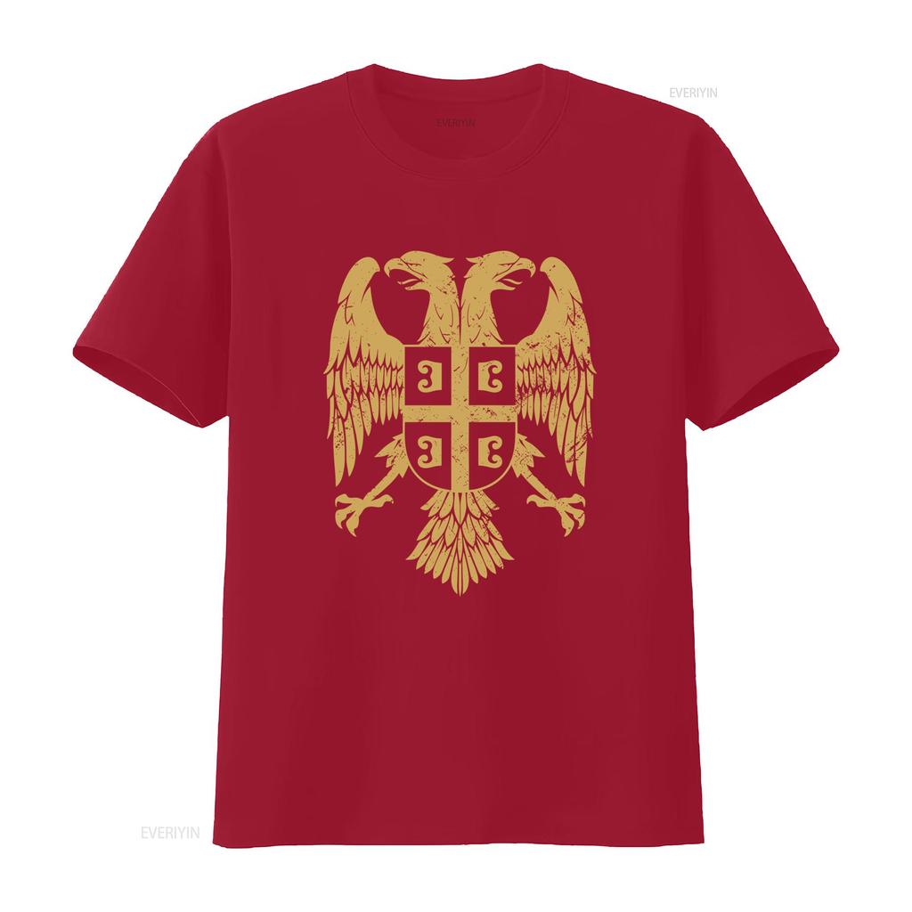 NEW LIMITED EDITION Serbian Double Headed Eagle Coat Of Arms T Shirt for Men vintage Washed graphic Comfortable Soft Breathable