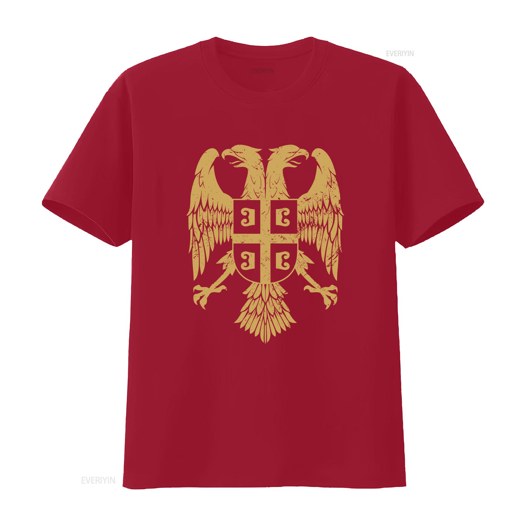 NEW LIMITED EDITION Serbian Double Headed Eagle Coat Of Arms T Shirt for Men vintage Washed graphic Comfortable Soft Breathable S