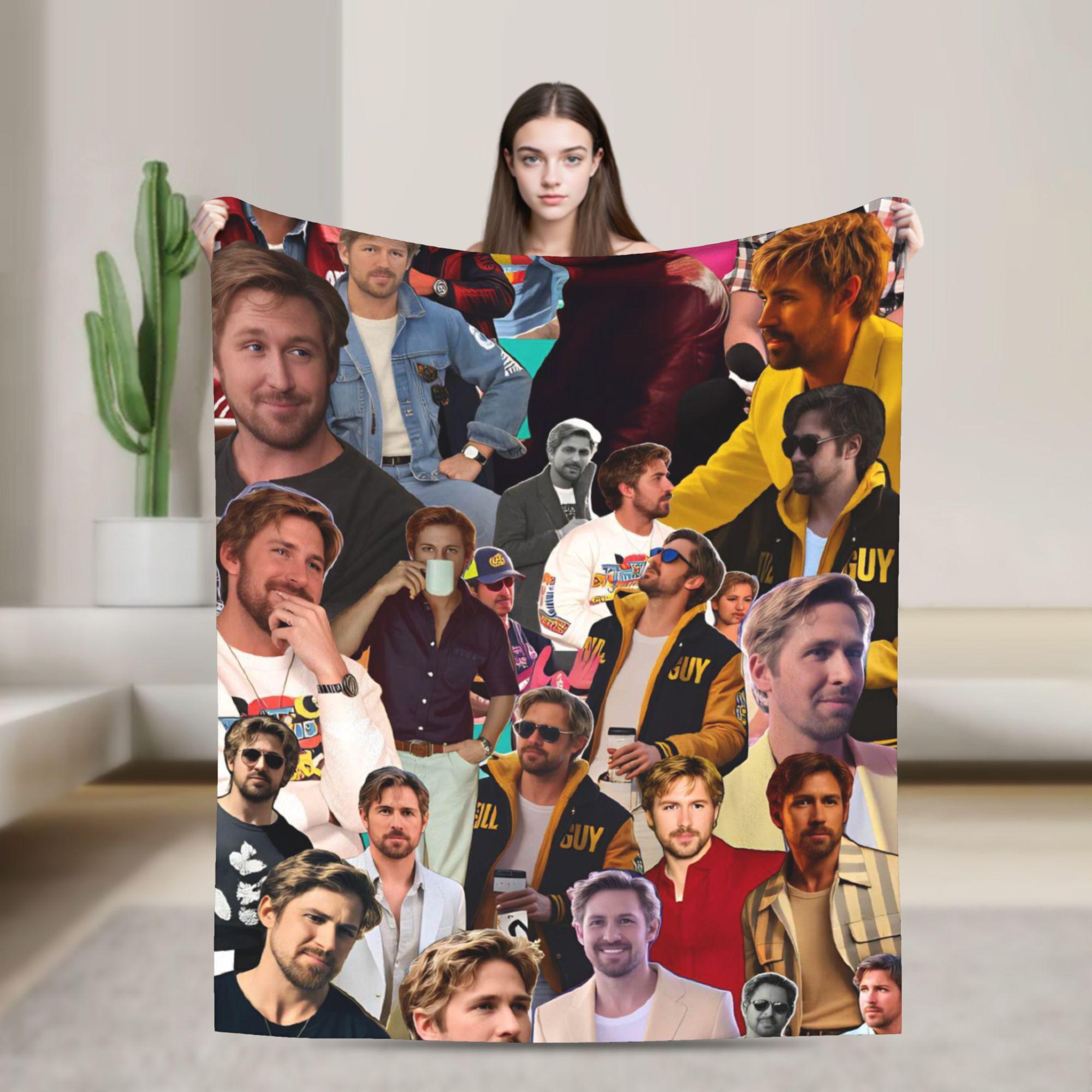 Ryan Gosling Collage Blanket Quality Soft Comfy  Throw Blanket Winter Plane Travel Bedroom Funny Bedspread 80x120cm