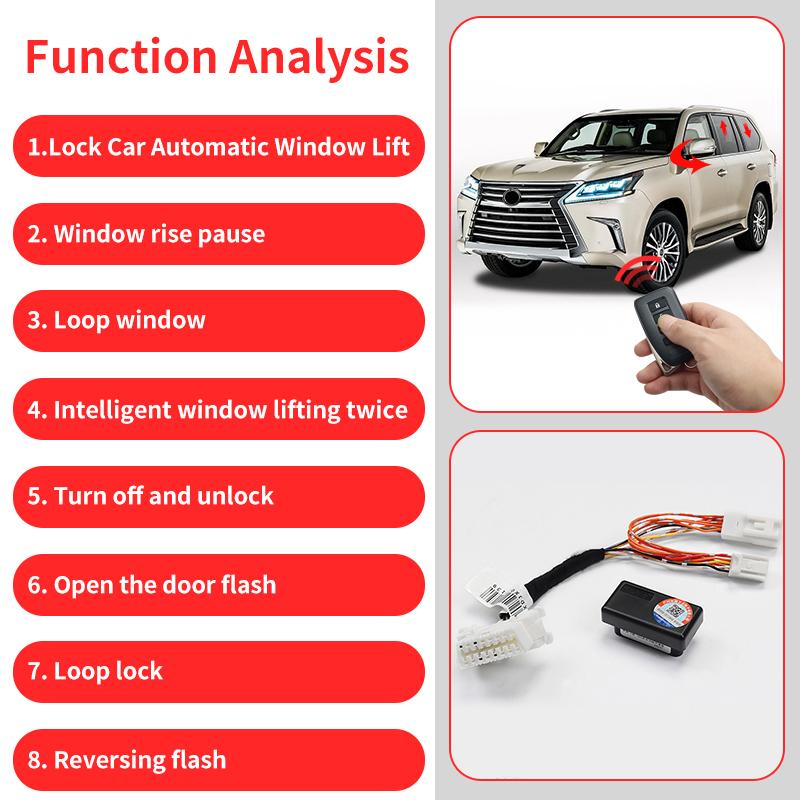 

OBD подъемный оконный модуль для Lexus LX 570 LX570 2008-2022 замок окна автомобиля автоматическое закрытие + складные аксессуары для зеркал