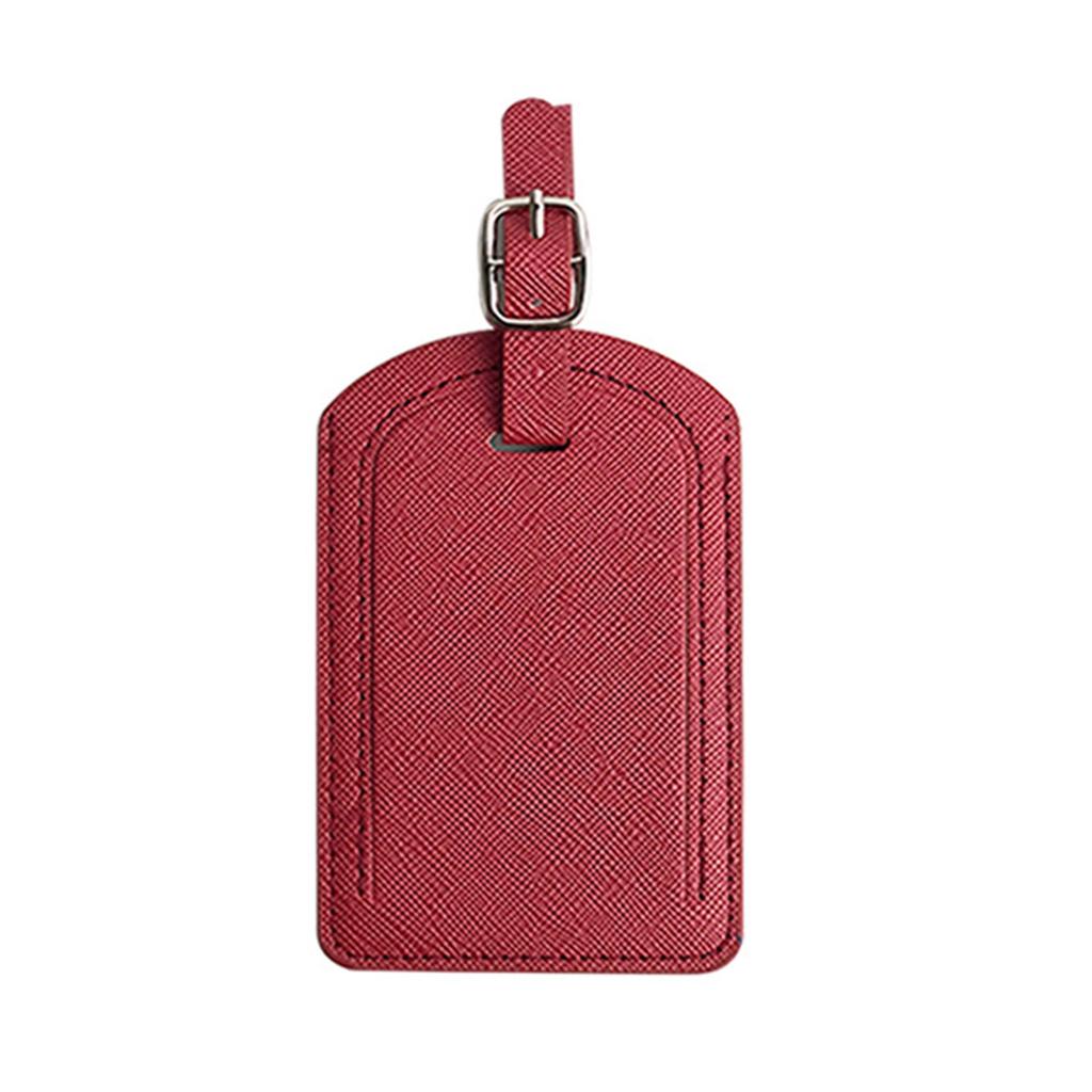 Women Men PU Leather Luggage Tag Suitcase Identifier Label Boarding Bag Tag Name Address Holder Travel Accessories