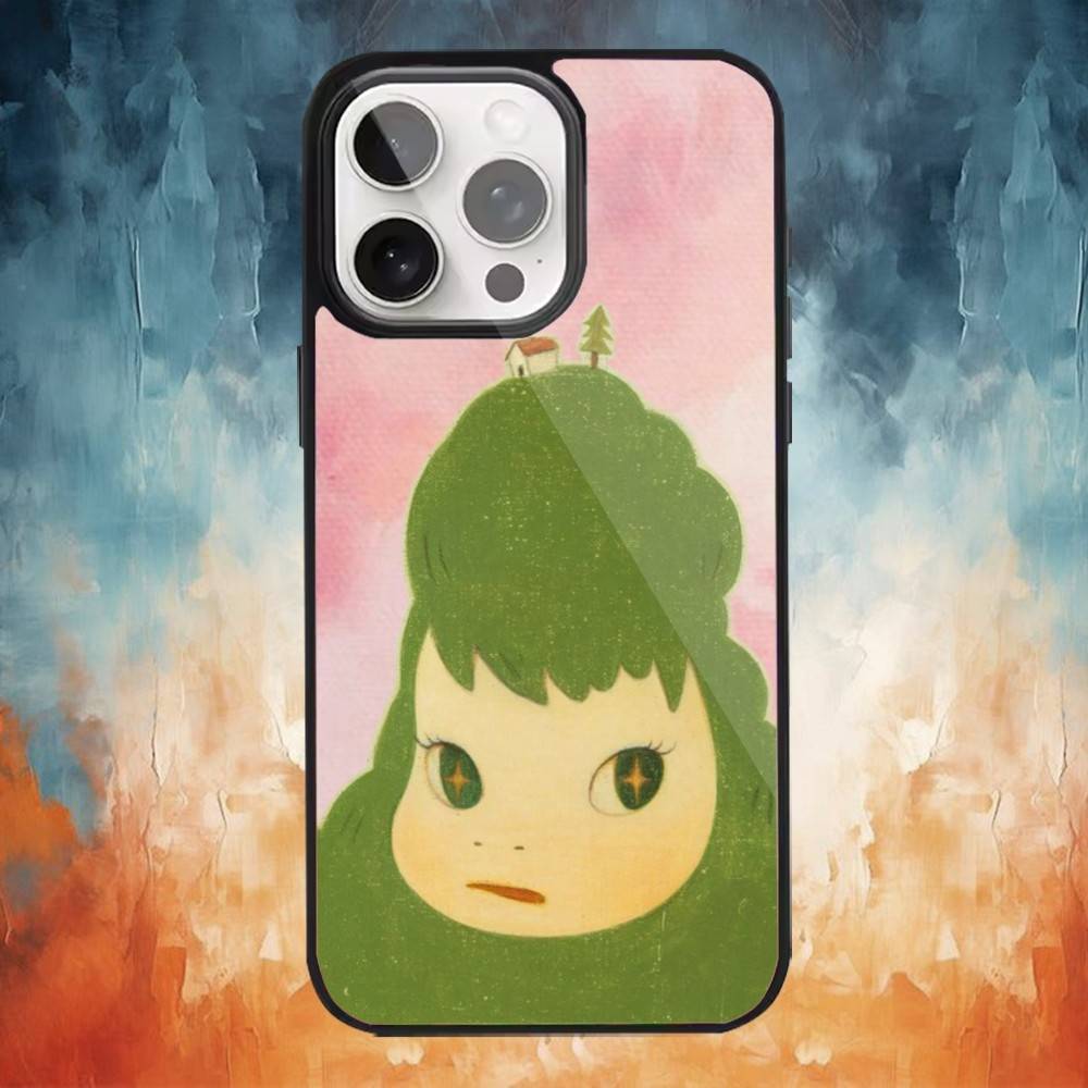 Cute Yoshitomos-Nara Phone Case For iPhone 17 16 15 14 13 12  Pro Max Plus for Magsafe Mirror Wireless Magnetic Cover