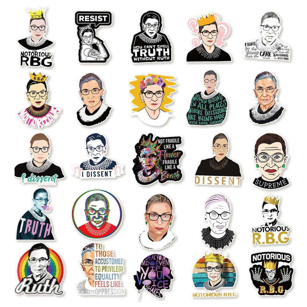 50 Ginsburg Graffiti Stickers Suitcase Refrigerator Mobile Phone Skateboard Stickers Waterproof Hand Account