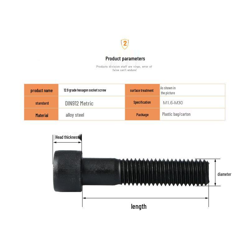 Class 12.9 BSW Hex Socket Cap Screw Imperial Bolt 1/8-40 1/2-12 3/16-24 1/4-20