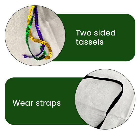 Mardi Gras Mask with Rhinestones Half Face Carnival Mask Sequins Tassel Masquerade Party Mask