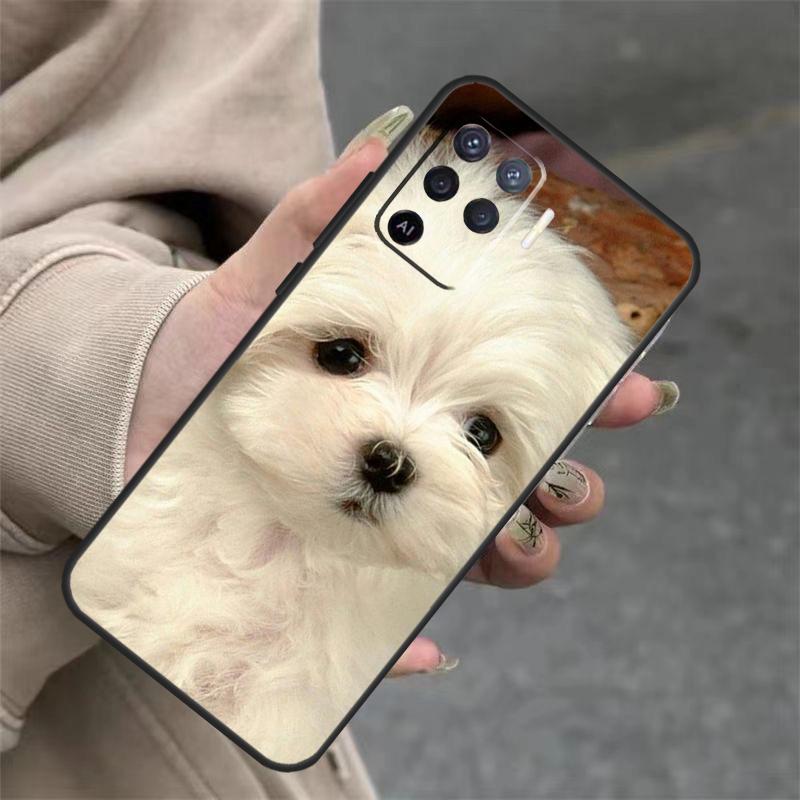 Maltese Dog Puppy For OPPO A53S A57S A54 A74 A94 A17 A77 A58 A78 A98 A5 A9 A96 A76 A16 A52 A72 A79 A15 Case