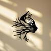 2D Minimalist Cat Metal Wall Art Laser Engraved Modern Craft Home Office Decor Gift