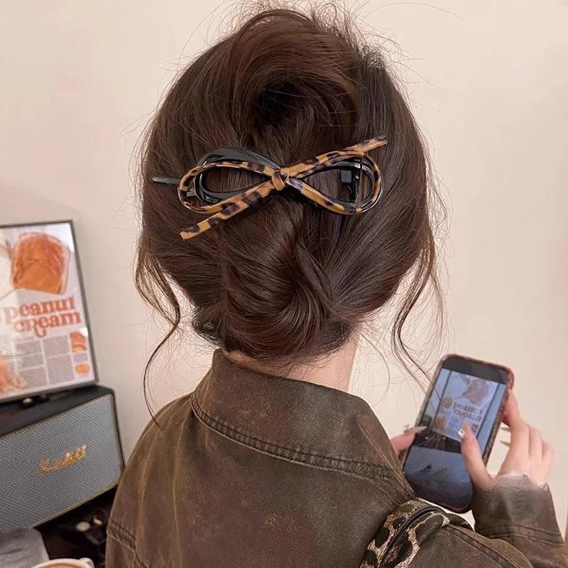Elegant Leather Bow Twist Hairpin For Women Girls Sweet Hair Ornament Barrette Hair Clip Hairgrip Fashion Hair Accessories
