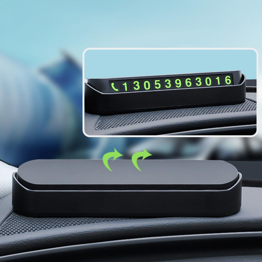 Glowing ABS Car Parking Number Plate with Phone Number for Temporary Parking Contact and Car Interior Decoration