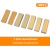 Micro Sander Kit 3.5x1 Inch Mini for Small Projects, Detail Handle Sanding Tools, 70 Sheets Sandpaper Wood 40 60 80 120