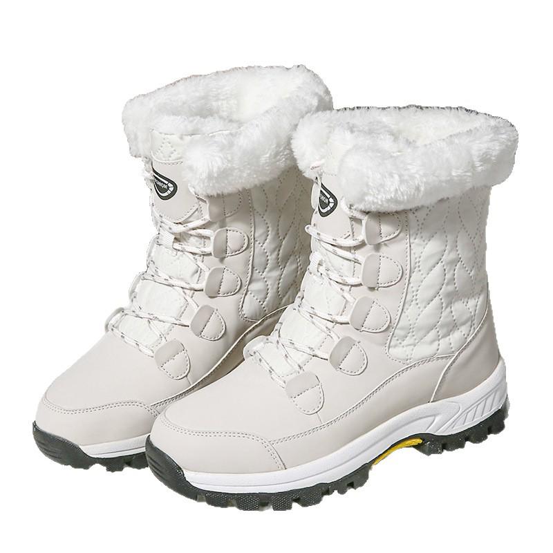 Women's Waterproof Winter Snow Boots - Non-Slip, Thick, Warm, Mid-Calf Cotton Boots for Outdoor Travel