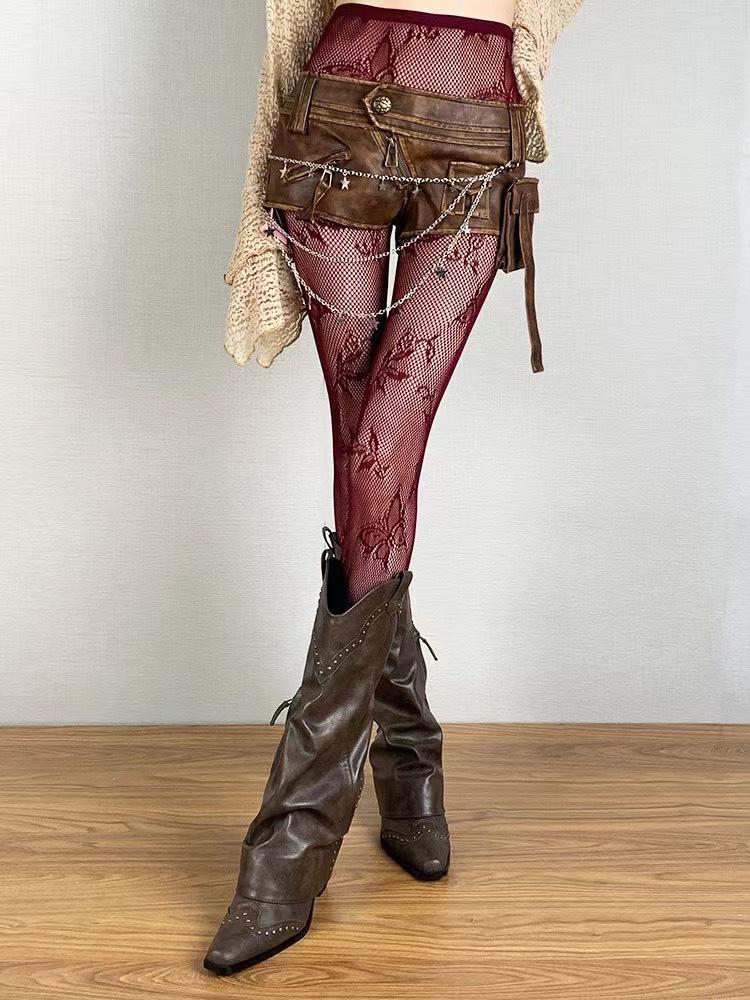 Spicy Y2K Cutout Lace Fishnet Stockings - Spring/Summer