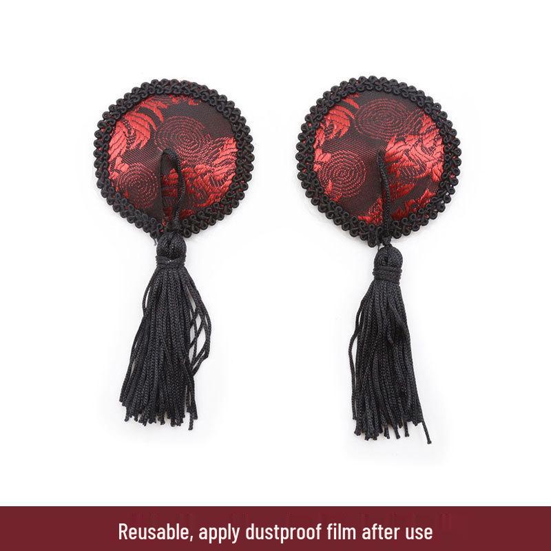 Retro Court Chinese Style Fabric Restraint Set: Foot Cuffs, Gag Ball, Eye Mask, Leash, Collar.