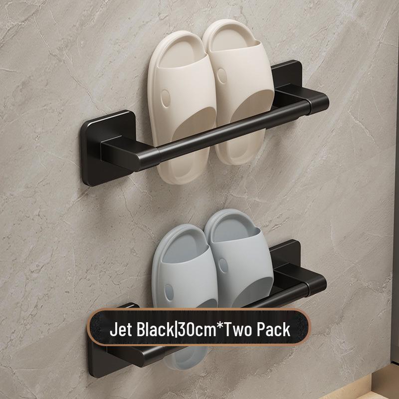 Punch-Free Wall-Mounted Bathroom Slipper Rack and Draining Storage Hanger