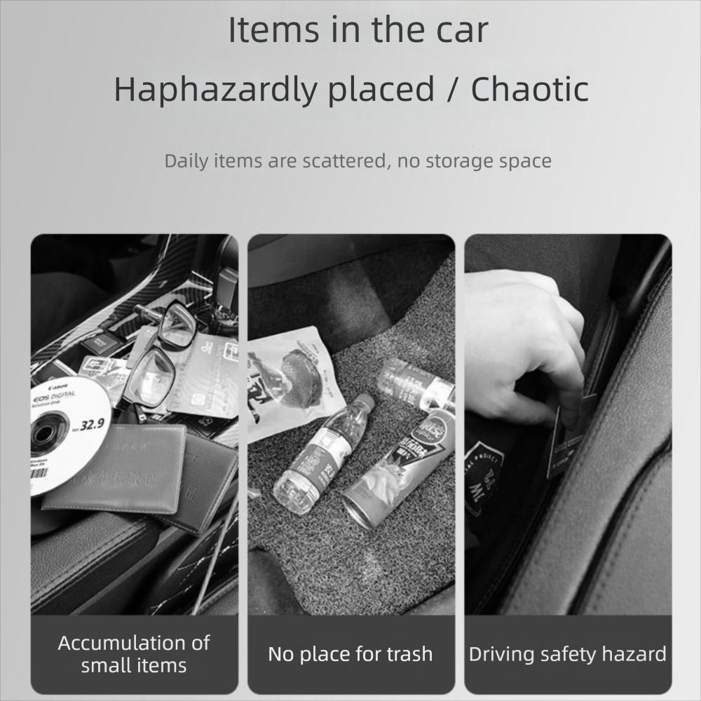 PU Leather Car Press-down Storage Box Waterproof Hanging Storage Bin Vehicle Trash Can  Car Storage