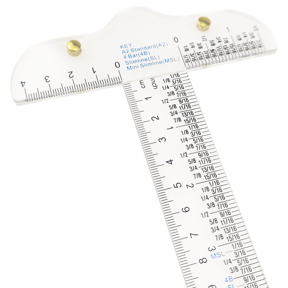 6-Inch Transparent Acrylic T-Square Ruler with Double Measurement Scale