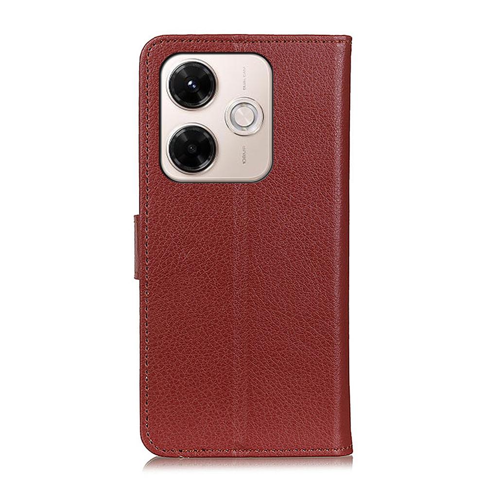 Dla Xiaomi Redmi 13x 4G Etui Portfelowe Pokrowiec na Telefon ze Skóry PU Tekstura Liczi