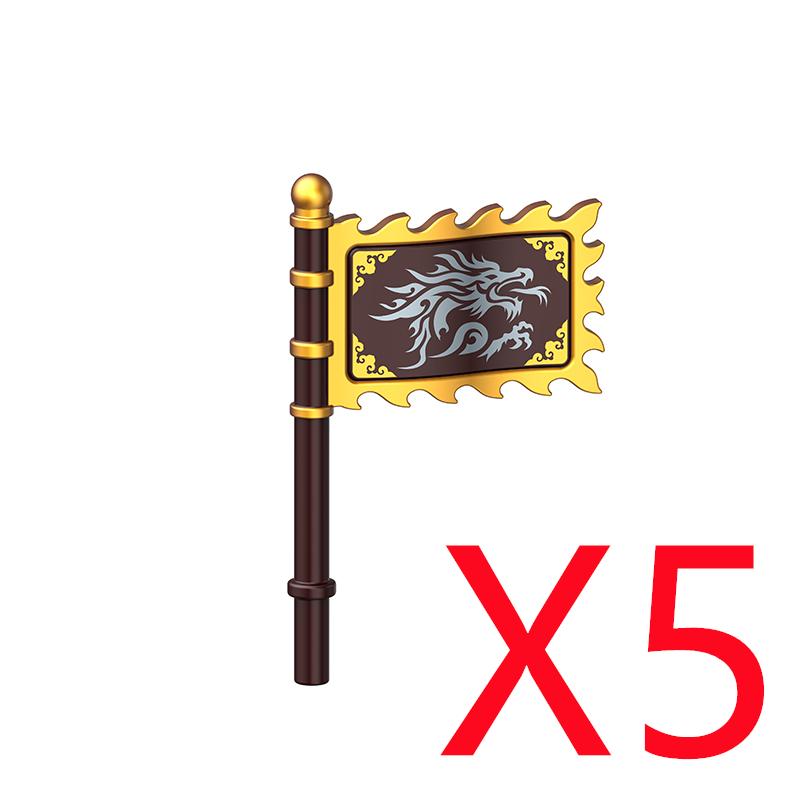 Medieval Military Building Blocks Soldier Figures Black Eagle Knight Weapons Accessories Bow Knife Shield Flag Bricks Toy K047