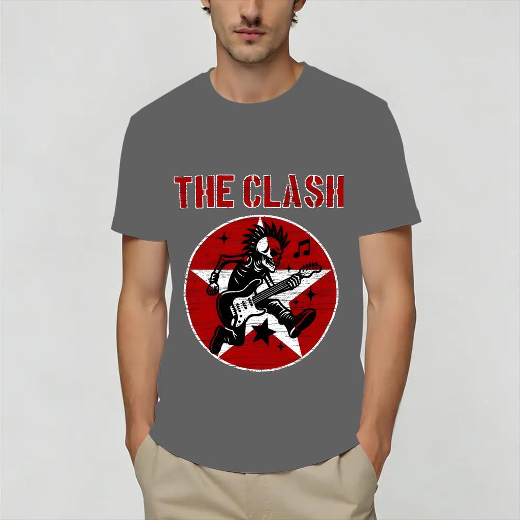 Unisexs Vintage The Clash T Shirts 100 Cotton Clothing Funny Short Sleeve Round Neck Tees Plus Size TShirt