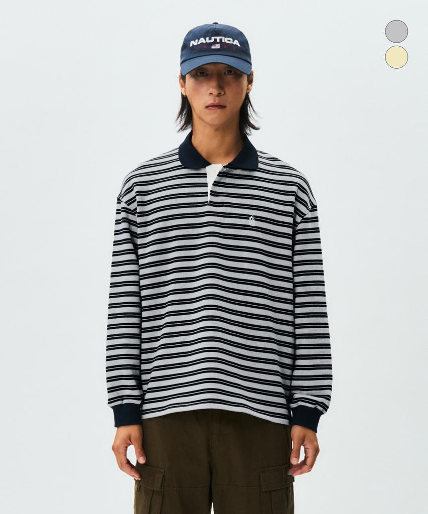 NAUTICA Striped Collared Sweatshirt Npo4495