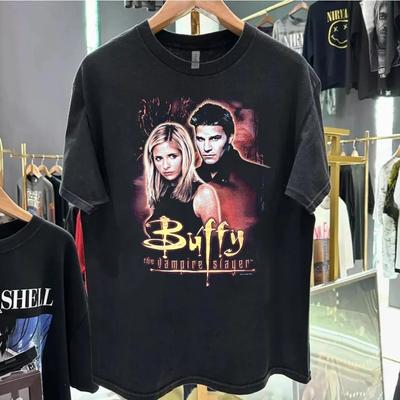 Seltenes Buffy The Vampire Slayer Buffy Promo Schwarzes T-Shirt Schweres Unisex-T-Shirt Unisex T-Shirt