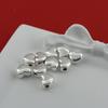 999 Sterling Silver Heart Spacer Beads DIY Braided Rope Bracelet Charm