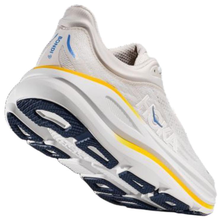 New HOKA ONE ONE Bondi 9 Abrasion Resistant Low top Running Shoes Women's White 1162012-WGRT