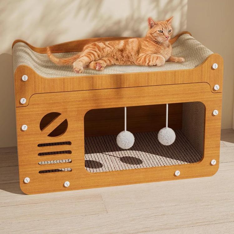 Durable Cat Scratching Board & Bed: Four-Season, Anti-Scratch, Non-Shedding Toy & Sofa