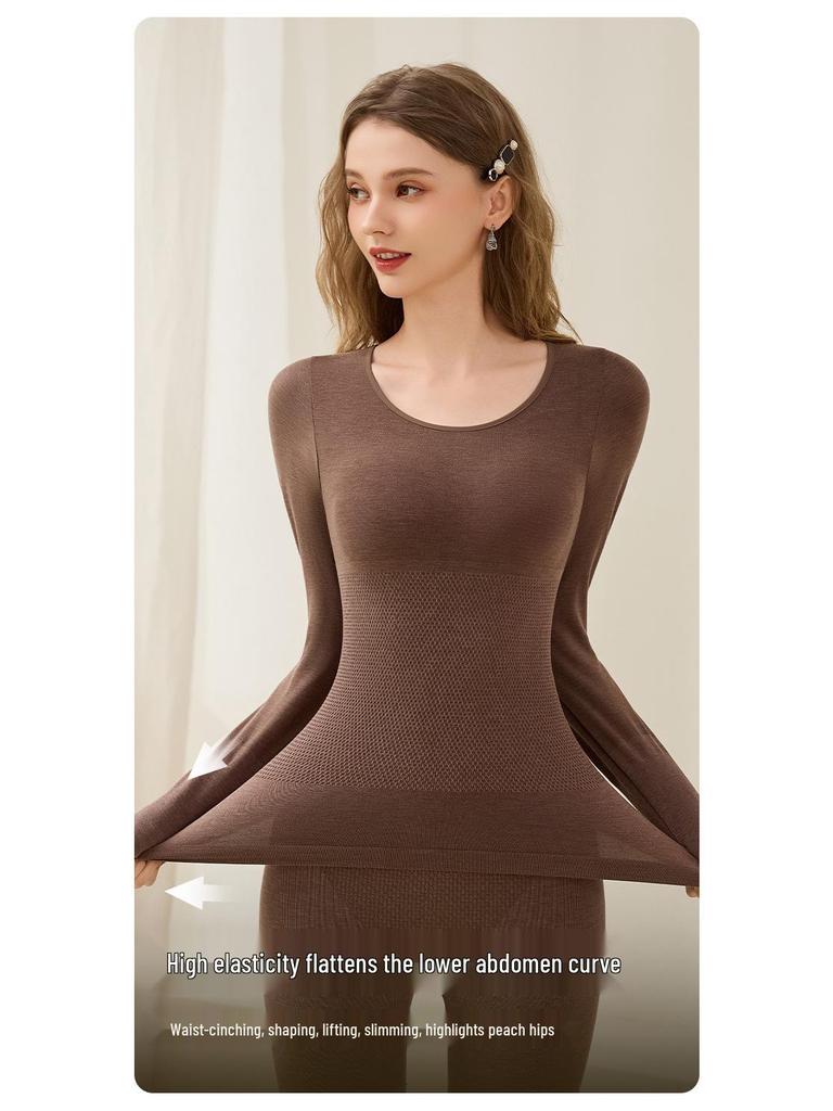Women's Seamless Self-heating Slim Fit Thermal Underwear Set for Autumn and Winter