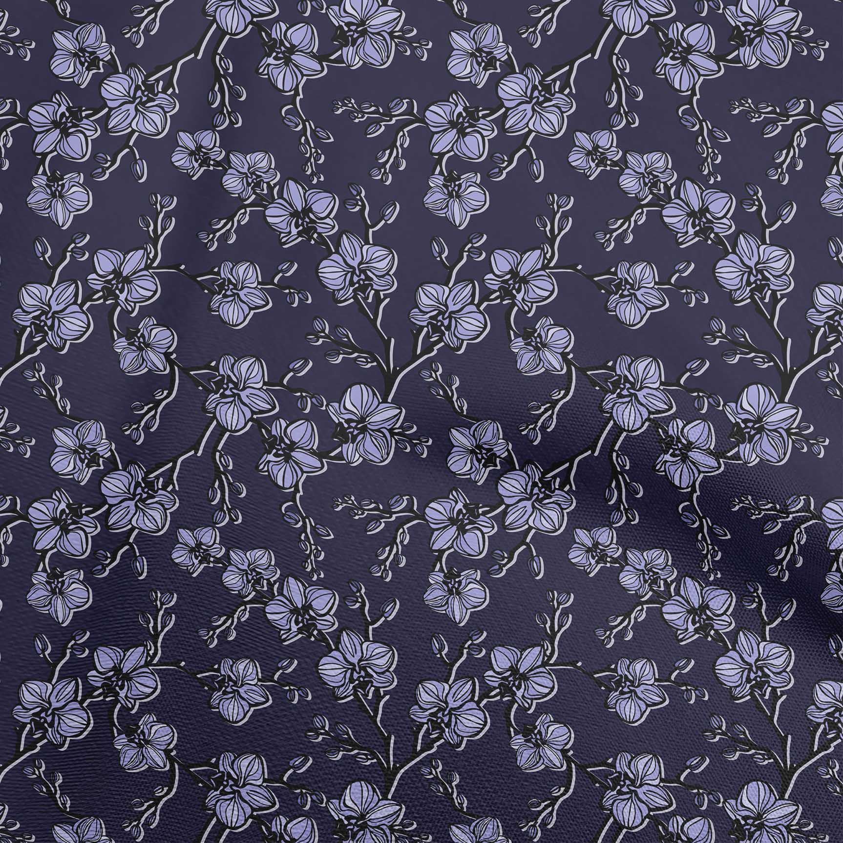 

OneOone Cotton Flex Grey Fabric Floral Retro Fabric для пошиття друкованої тканини для рукоділля у дворі 40 дюймів 42 Inch Wide - Viscose Chiffon Фіолетовий