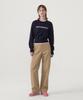 COVERNAT WOMAN Cooper Logo Round Neck Knit Navy