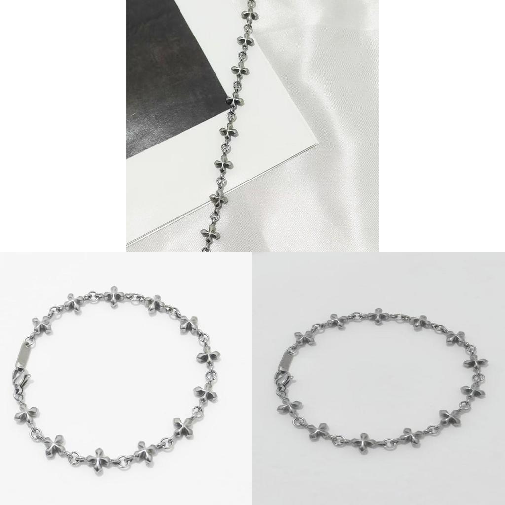 Titanium Steel Cross Bracelet For Couples Elegant Geometric Design Jewelry For Gift
