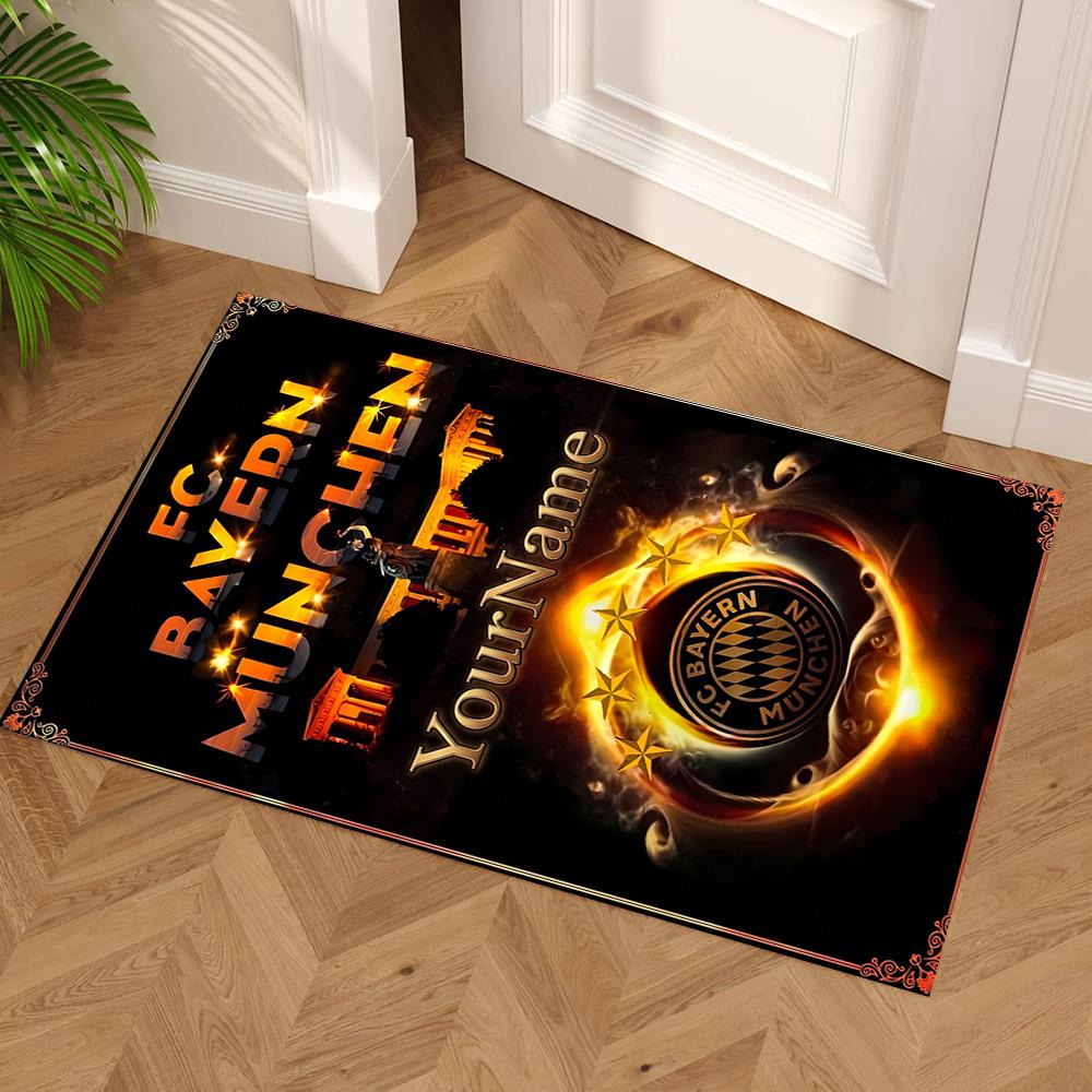 Bayern Munich Customize Your Name Carpet Design for Playrooms Entryway Bedrooms Study room Antislip Carpet Anime Office Decor Birthday/Christmas Gift