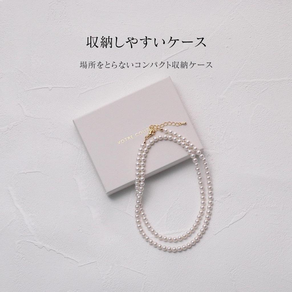 [VOTRE COUTURE] Baby Pearl Necklace, Grand Premium Pearl Necklace, 50cm, 5mm, Women's, White x Gold, 10-Year Brand Warranty