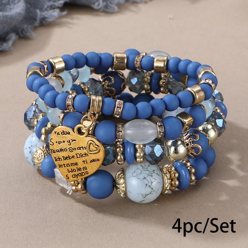 Bohemian bracelet creative tassel multi-layer beaded bracelet