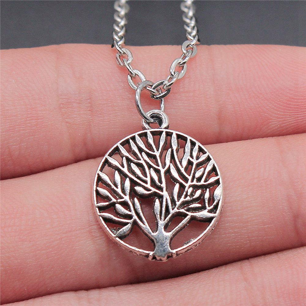 Tree of Life Floral Mandala Pendant Antique Bronze Metal Bridesmaid Choker Necklace Trendy Gift