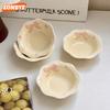 2Pcs Cream Style Relief Bowknot Ceramic Bowl Kawaii Anti-scald Soup Bowls Seasoning Dish Kitchen Noodle Ramen Tableware Bowl