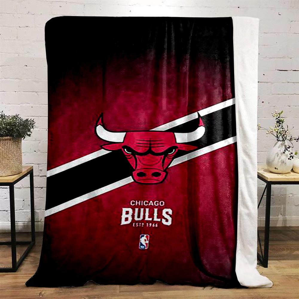 Chicago Bulls Logo Decke, Rote und Schwarze Stil Flanelldecke für Schlafzimmer, Wohnzimmer, Sofa und Nickerchen-Sofas