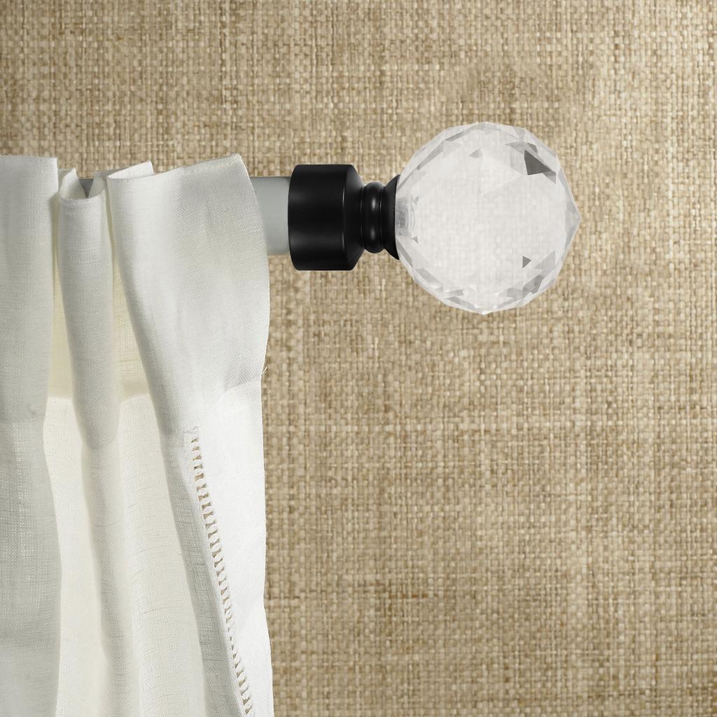 Retro Style Curtain Rod Ends Black Iron Finish Heavy Duty for Home Decor Dorm Apartment Window Curtain Rod Fittings