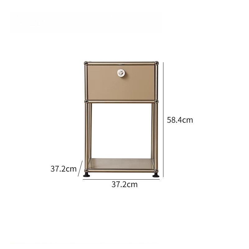 Nordic Nightstands Bedroom Bedside Table Stainless Steel Storage Cabinet with Lock Multifunctional Home Storage Furniture