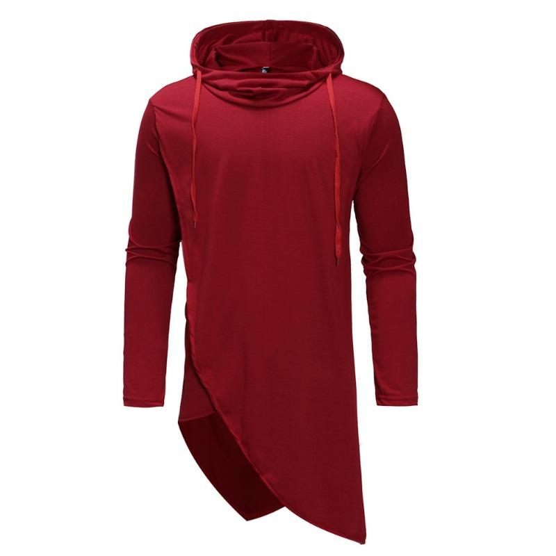Casual Fashion Irregular Hooded Plus Size Men Daily Sweatshirt