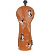 Golf Fairway Wood Cover Dog Cute Brown PU Leather Small Club Protector Does Not Interfere Swing Gift Sports Outdoors