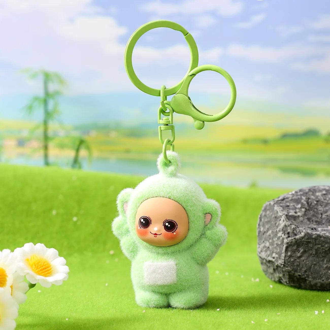 Série Quatre Couleurs Bébé Porte-clés Dessin Animé Petits Pendentifs Tendance Cadeaux pour Enfants Poupées Mignonnes Couple Sacs d'École et Pendentifs Jouet vert