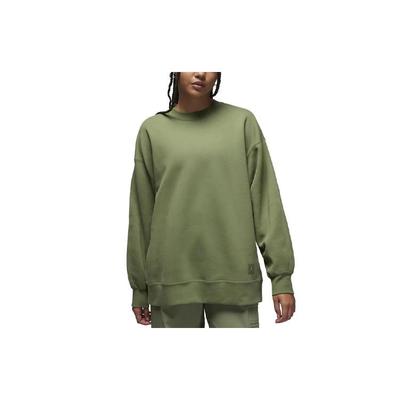 Flight Ensfarvet Rund Hals Fleece Sweatshirt Dame Sweatshirt Grøn FB5117-340