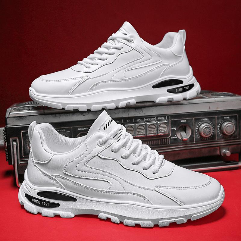 Fashion Autumn Men's Casual Shoes Leather White Sneakers Platform Waterproof High Quality Designer Footwear Men Vulcanized Shoes Fashion