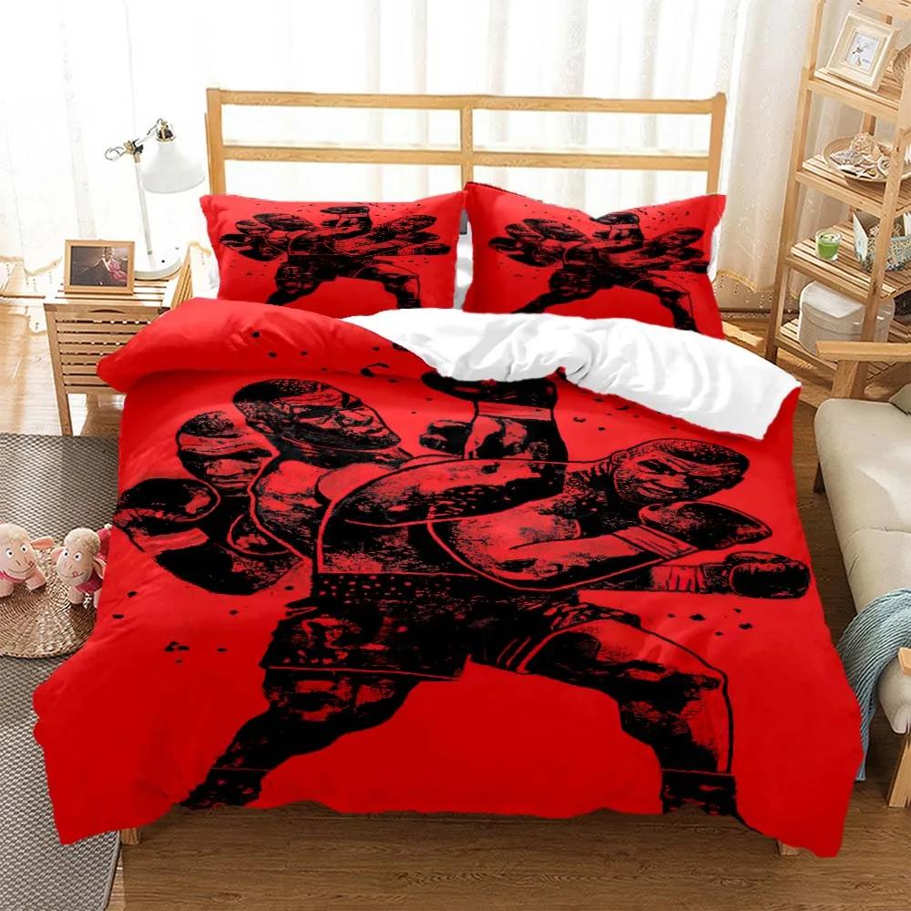 Bettwäsche-Set mit Boxweltmeister Mike Tyson (3D-Cartoon-Print) – Queen-Size-Bettwäsche-Set, individuell anpassbares King-Size-Bettwäsche-Set – weich und komfortabel