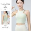 Soutien-gorge de sport féminin à maintien élevé et antichoc avec double bretelle pour la course à pied, le yoga et le Pilates